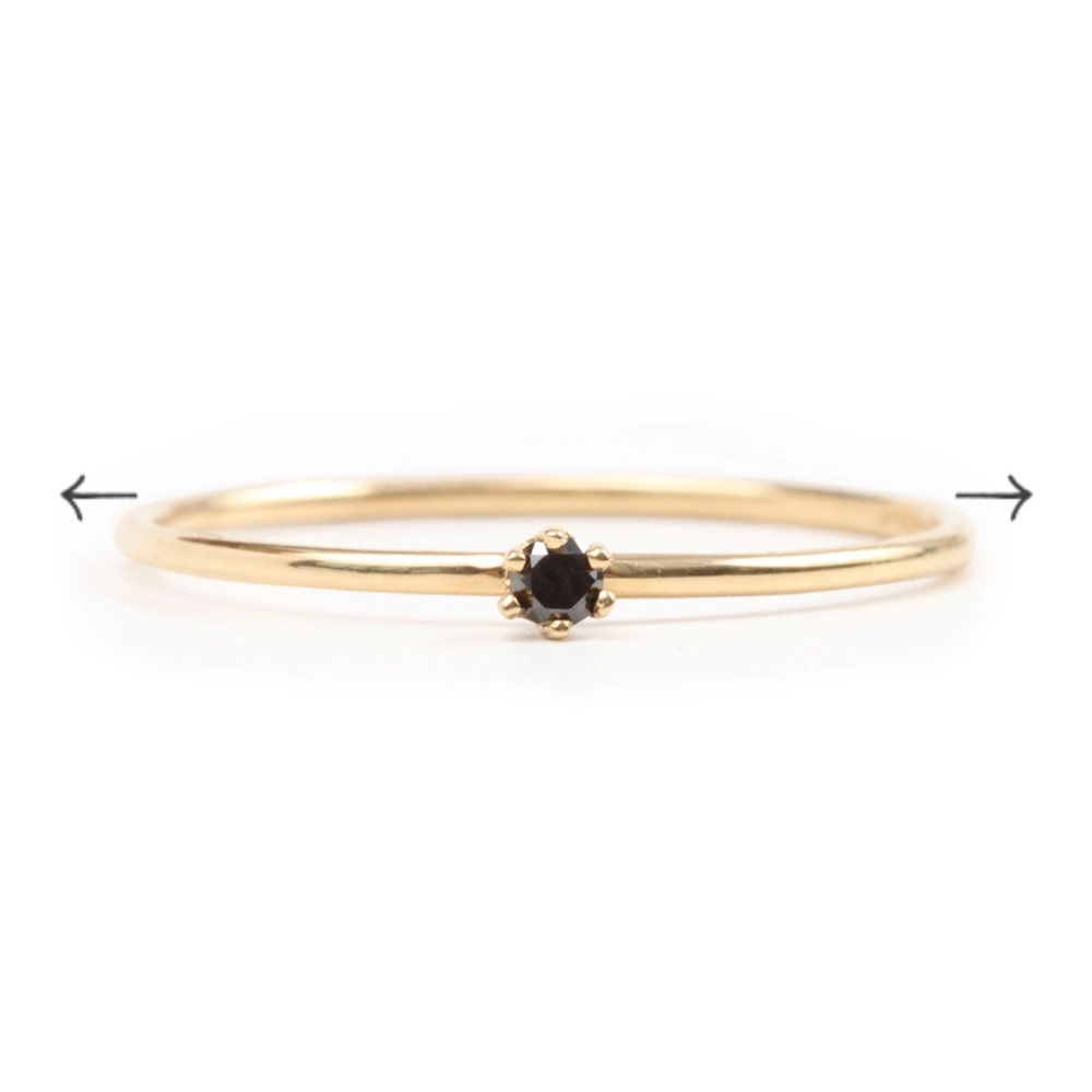 SATOMI KAWAKITA x Catbird, The Tiniest Ring, Black Diamond, size 5.5